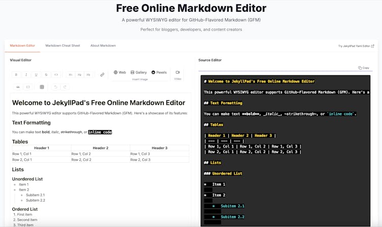 Online Markdown & YAML Editor & Static Site CMS